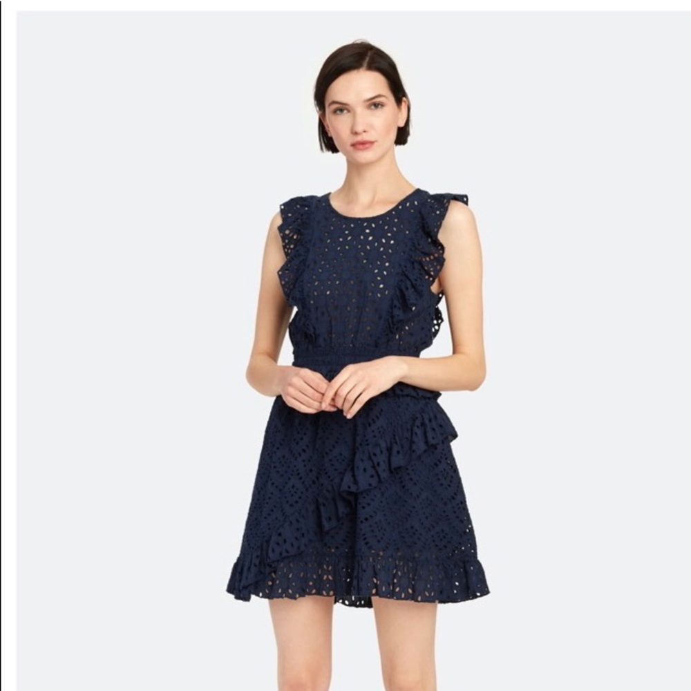 Misa Los Angeles Kayla Eyelet Ruffle Mini NWT dres